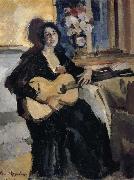 Konstantin Korovin The lady play Guitar oil painting